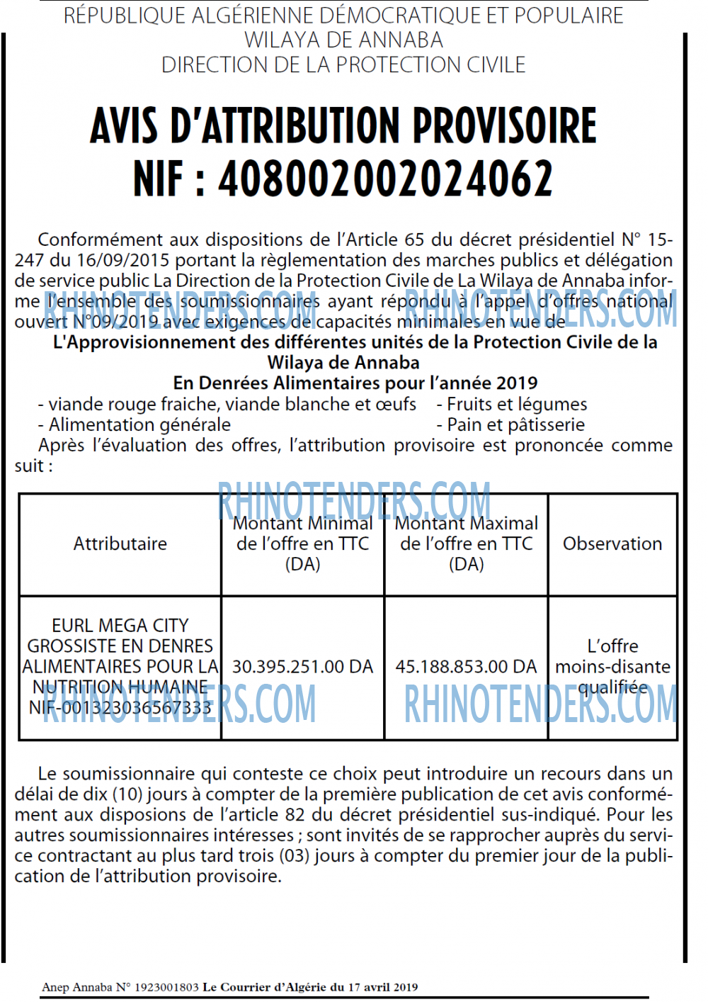 Le Courrier d'Algerie