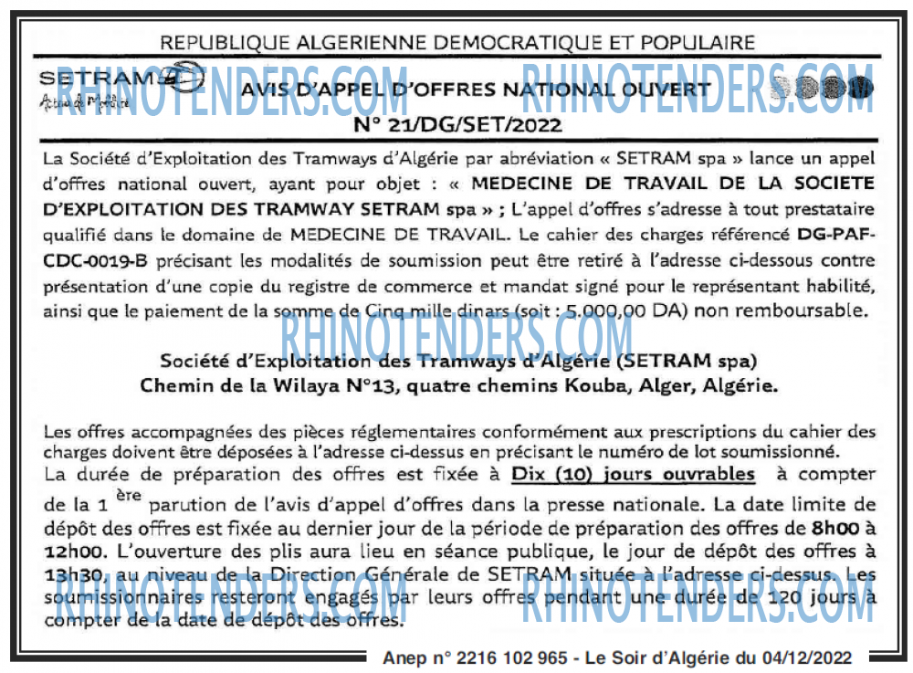 LE SOIR D'ALGERIE