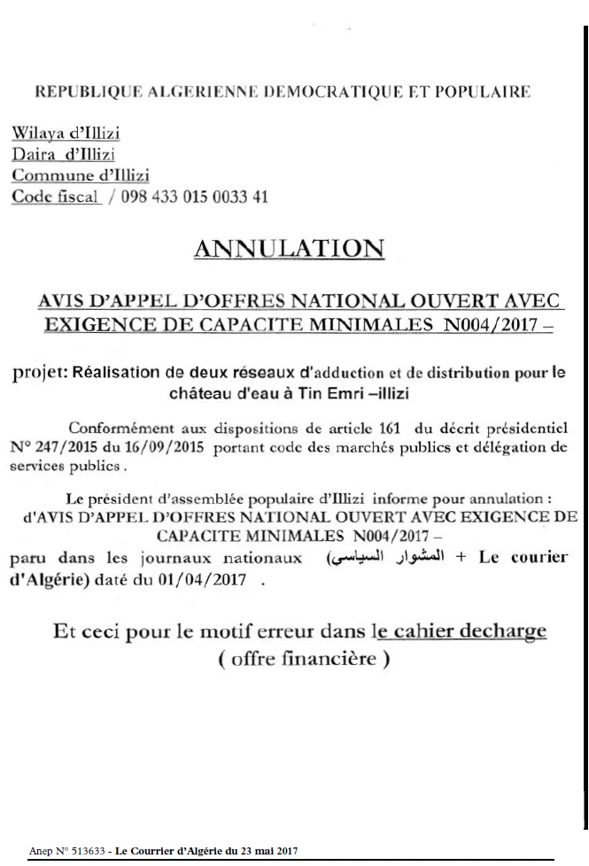 Le Courrier d'Algerie