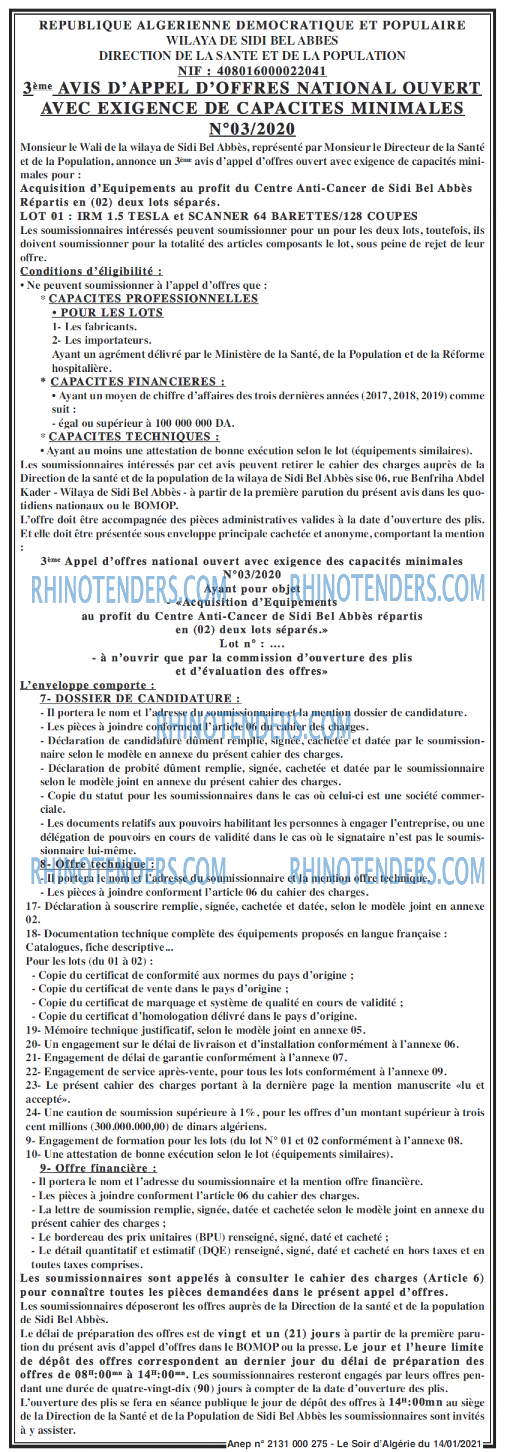 LE SOIR D'ALGERIE