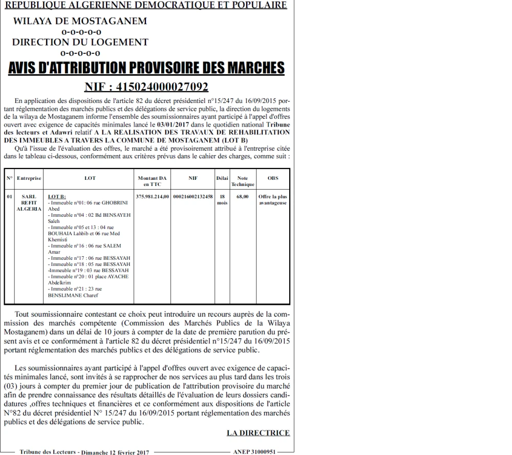 TRIBUNE DES LECTEURS