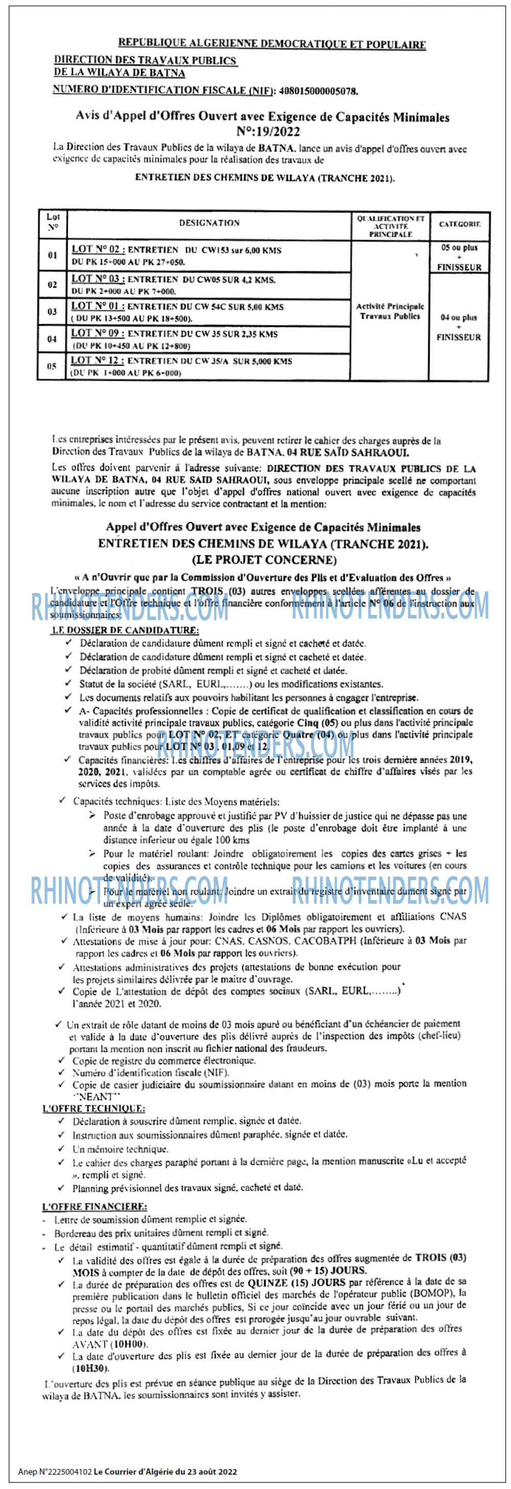 Le Courrier d'Algerie