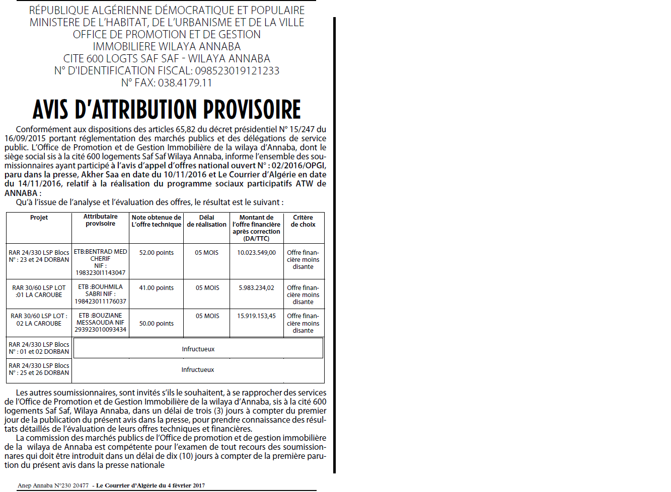Le Courrier d'Algerie
