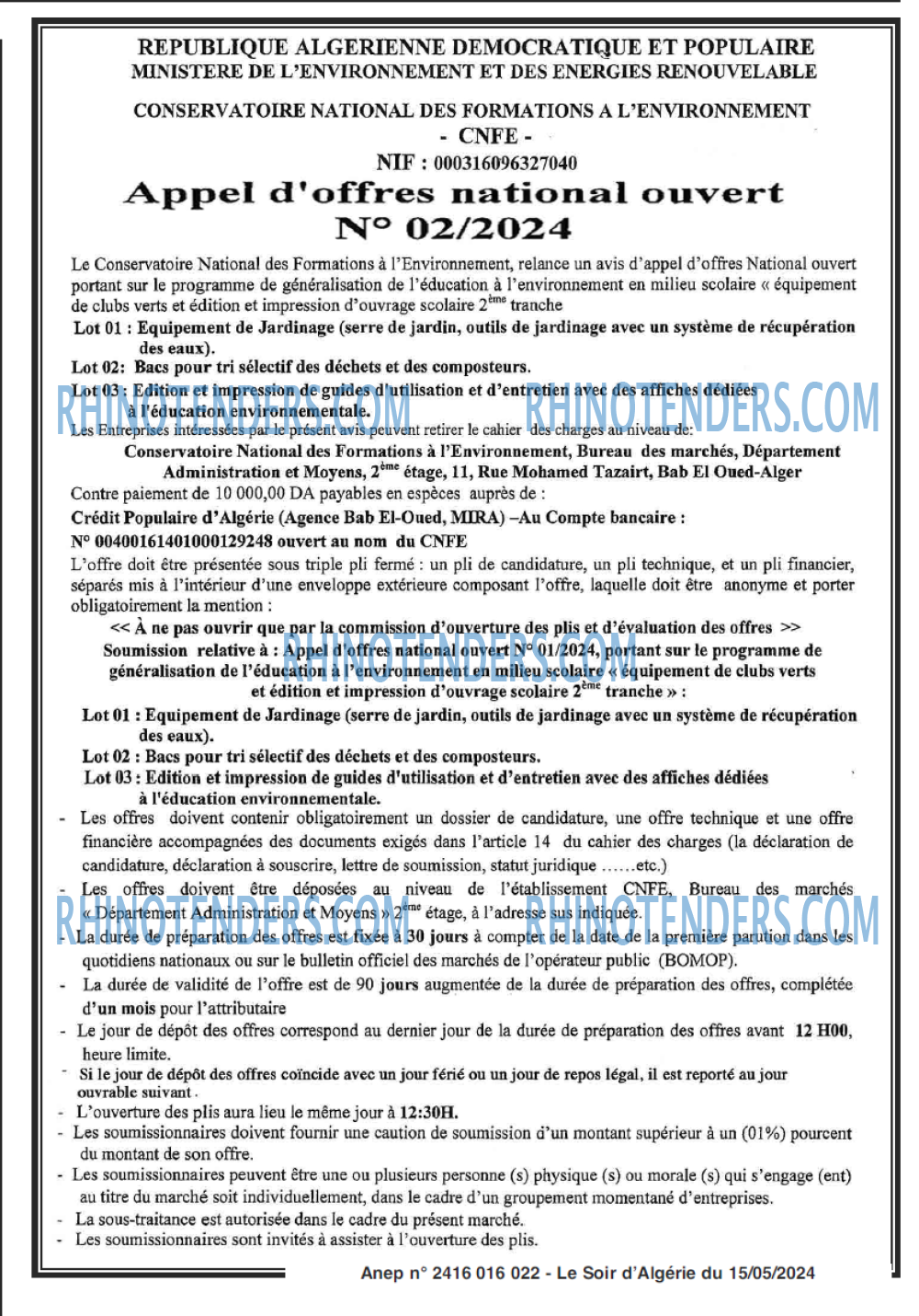 LE SOIR D'ALGERIE