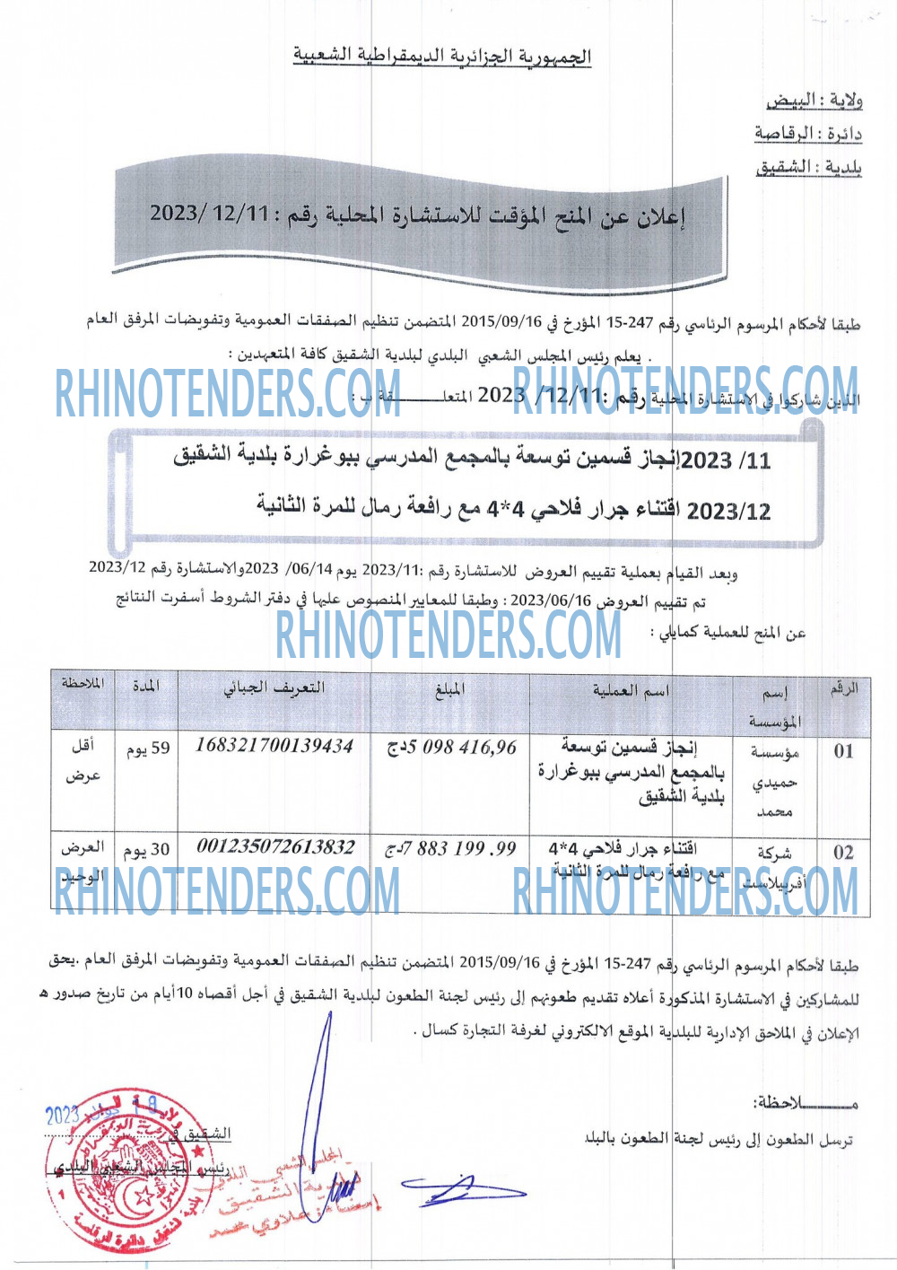 Rhinotenders