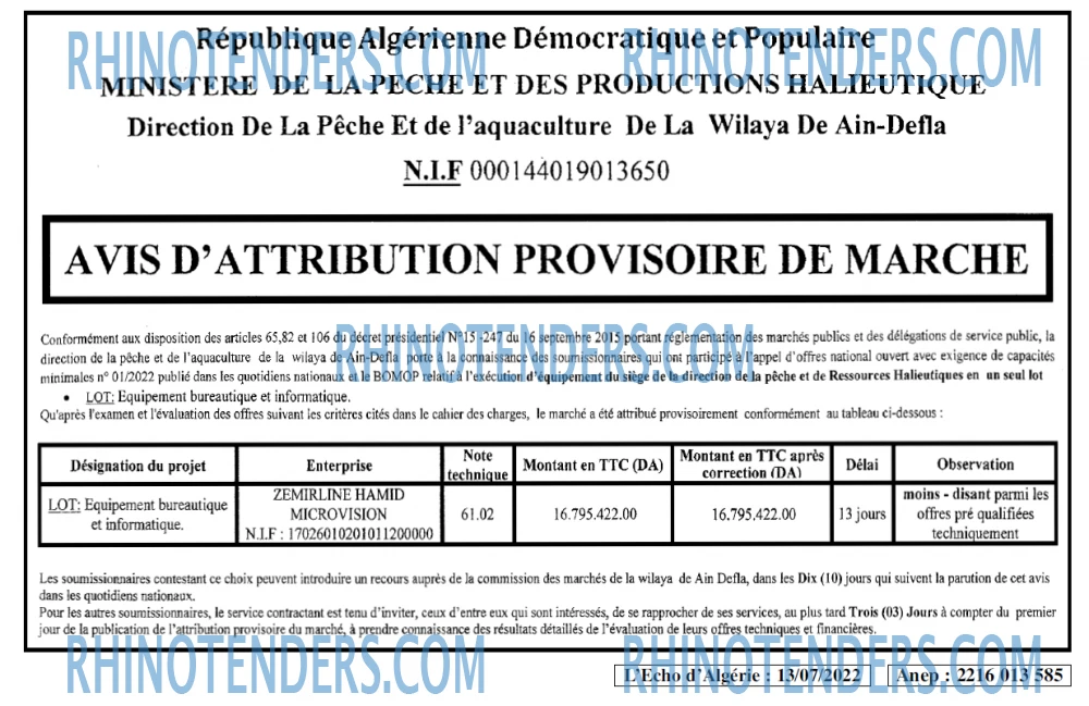 L'ECHO D'ALGERIE
