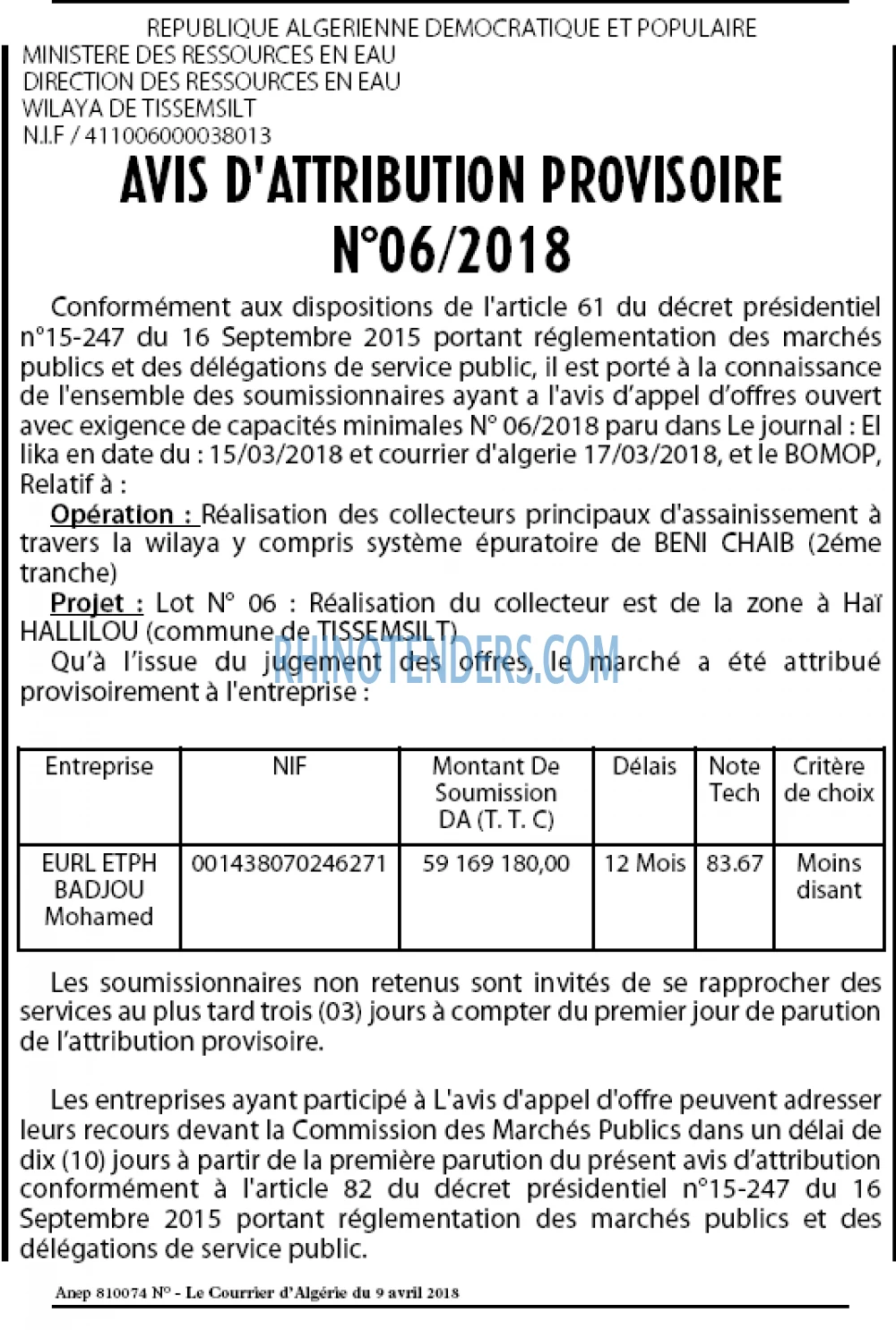 Le Courrier d'Algerie