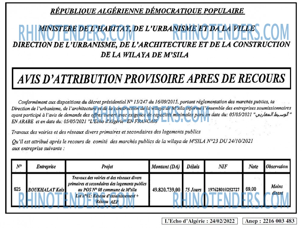 L'ECHO D'ALGERIE