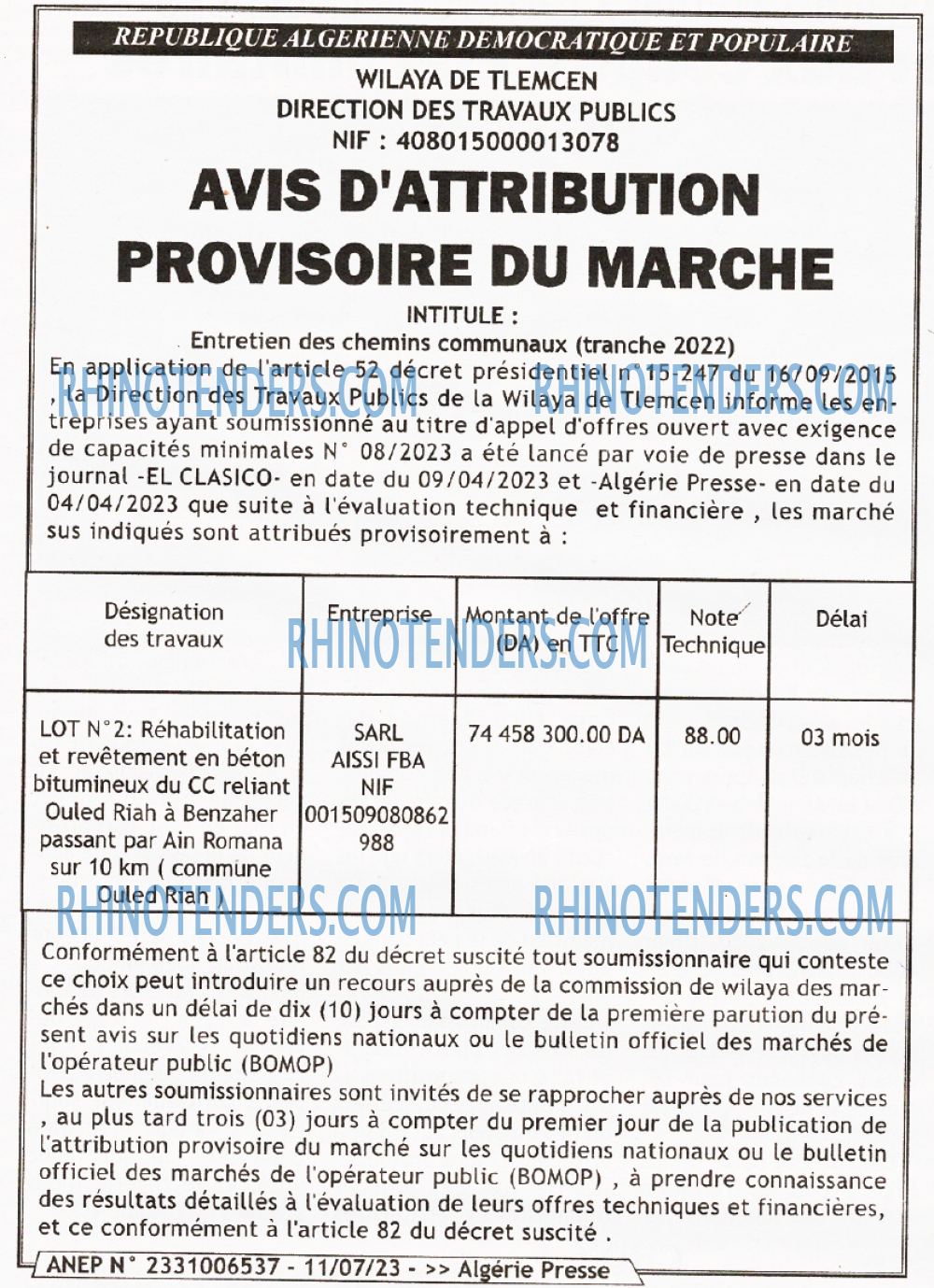 ALGERIE PRESSE