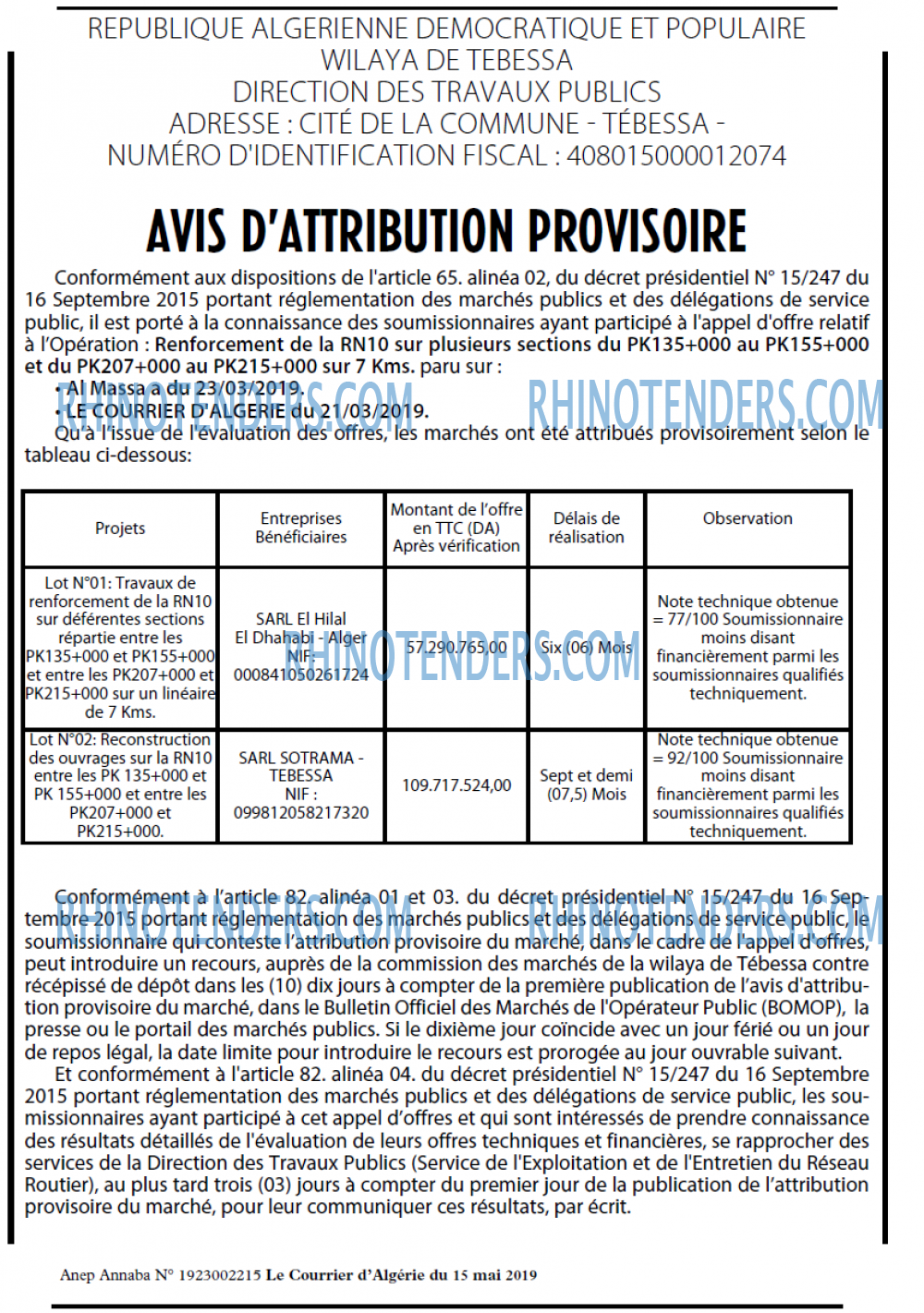 Le Courrier d'Algerie