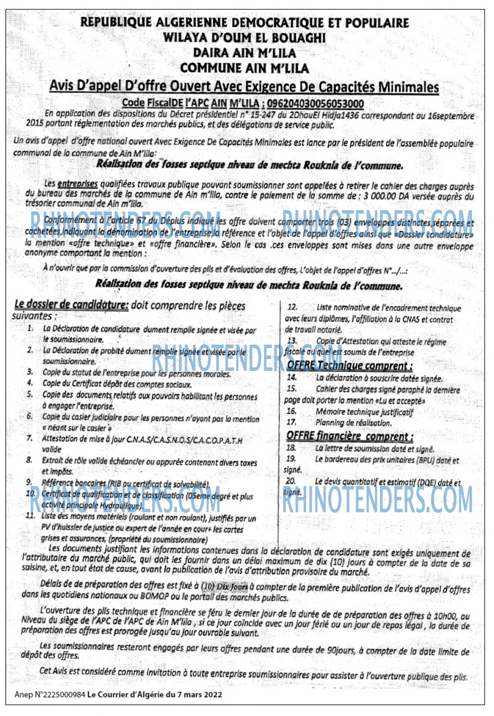 Le Courrier d'Algerie