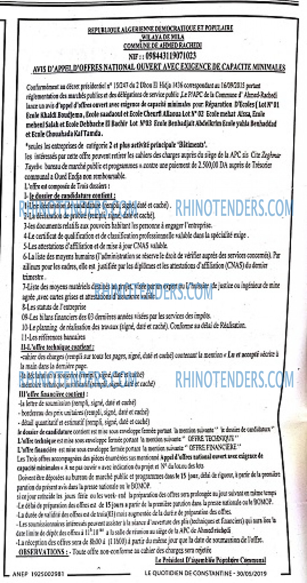 LE QUOTIDIEN DE CONSTANTINE