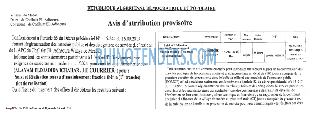Le Courrier d'Algerie