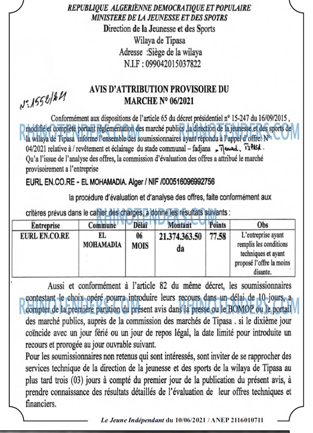 Jeune Independant