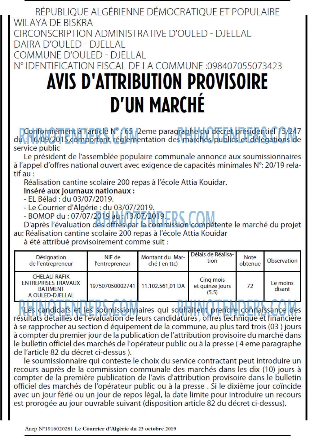 Le Courrier d'Algerie