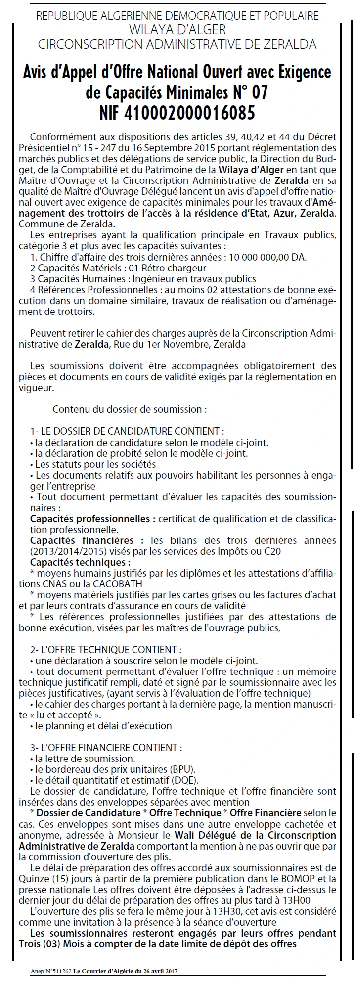 Le Courrier d'Algerie