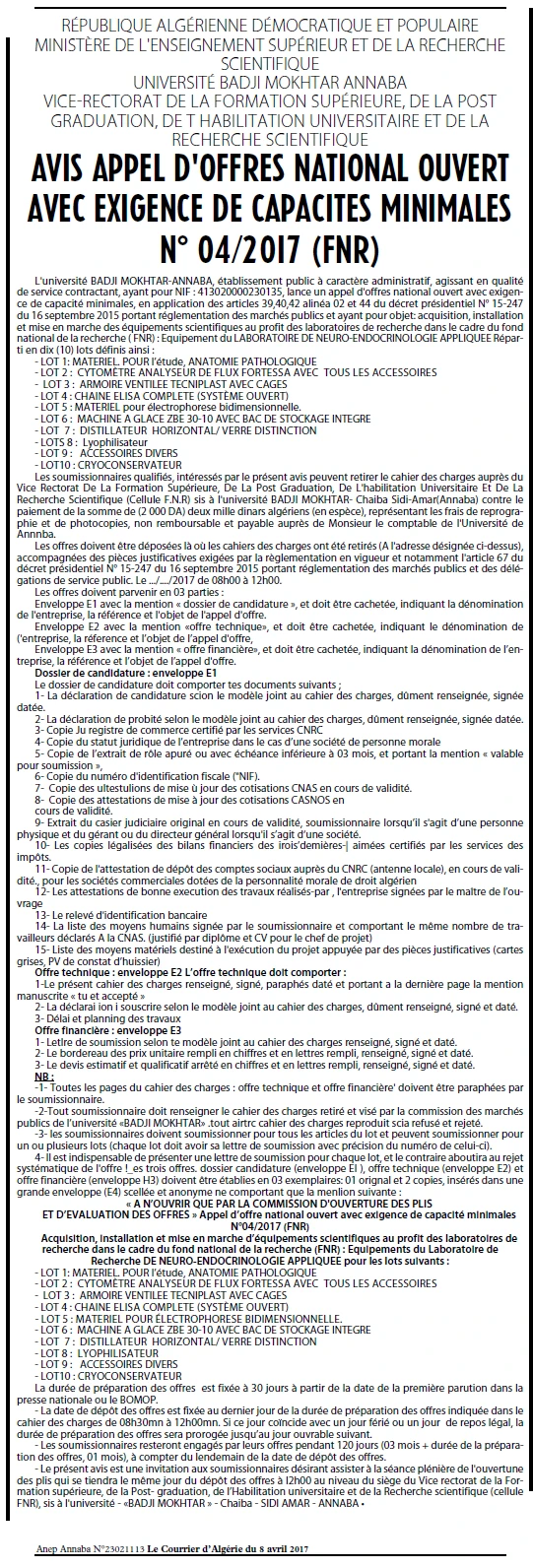 Le Courrier d'Algerie