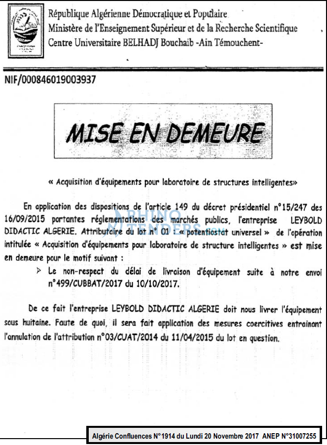 Algerie Confluence