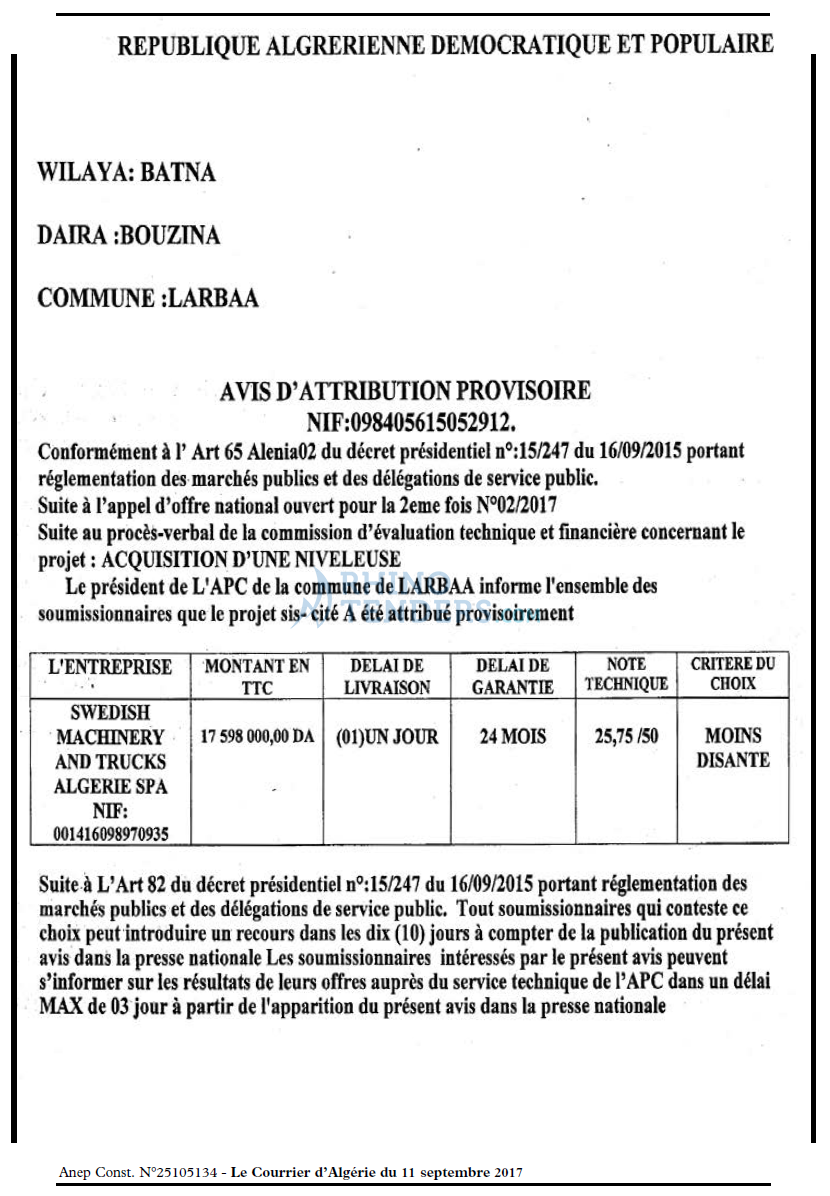 Le Courrier d'Algerie