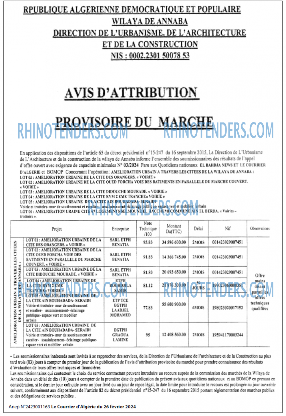 Le Courrier d'Algerie