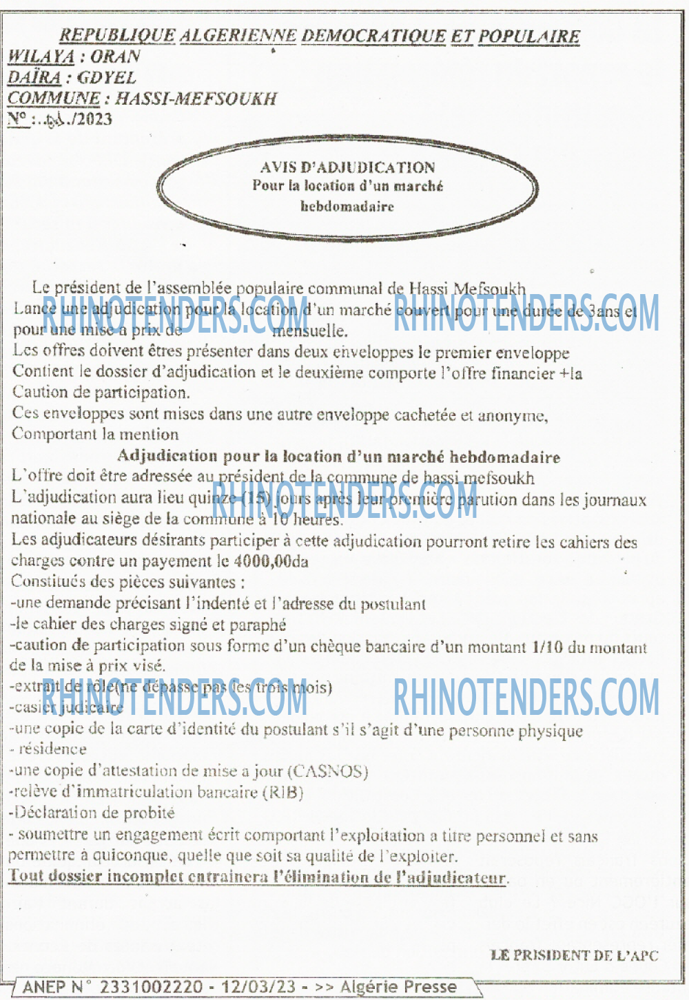 ALGERIE PRESSE