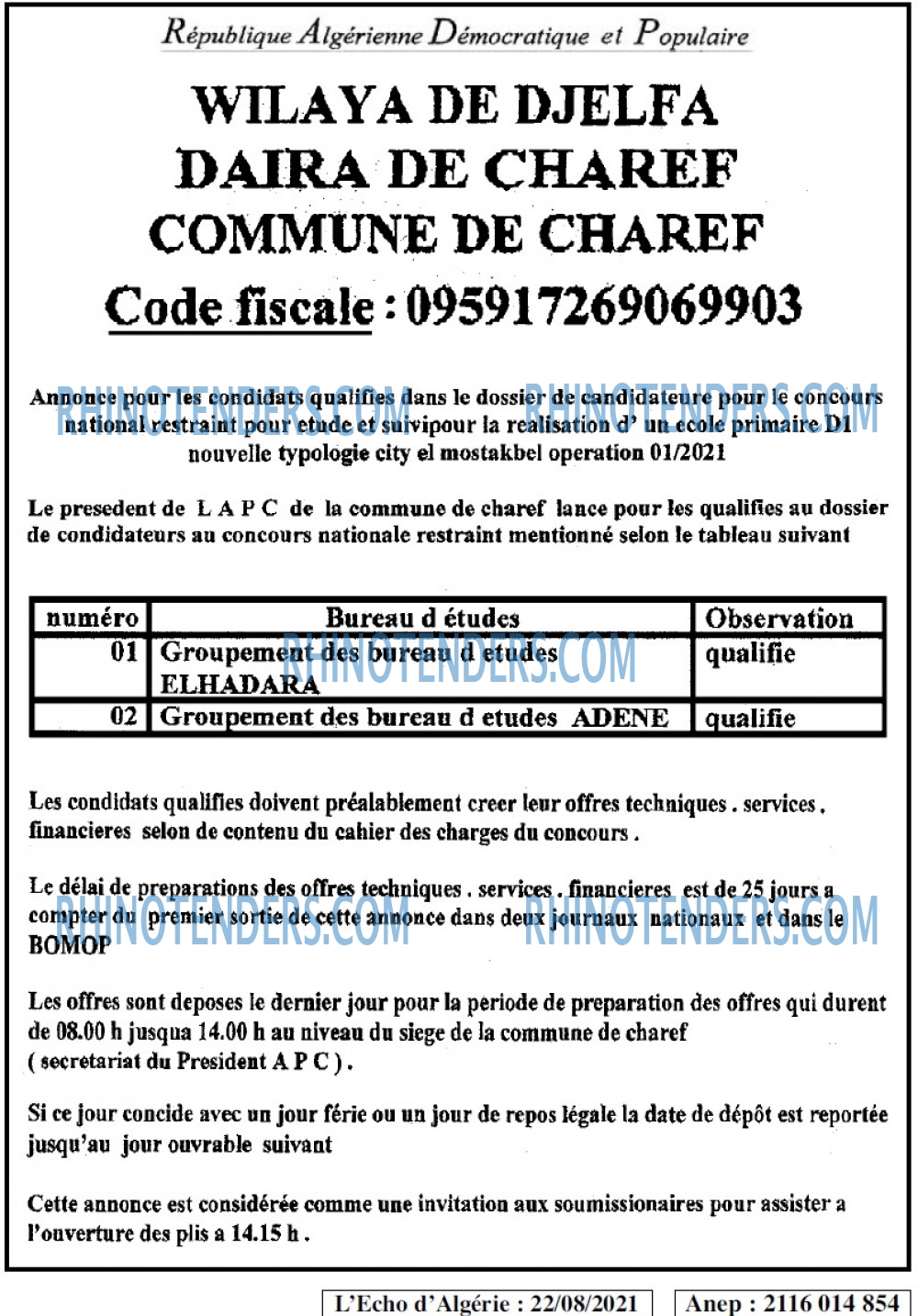 L'ECHO D'ALGERIE