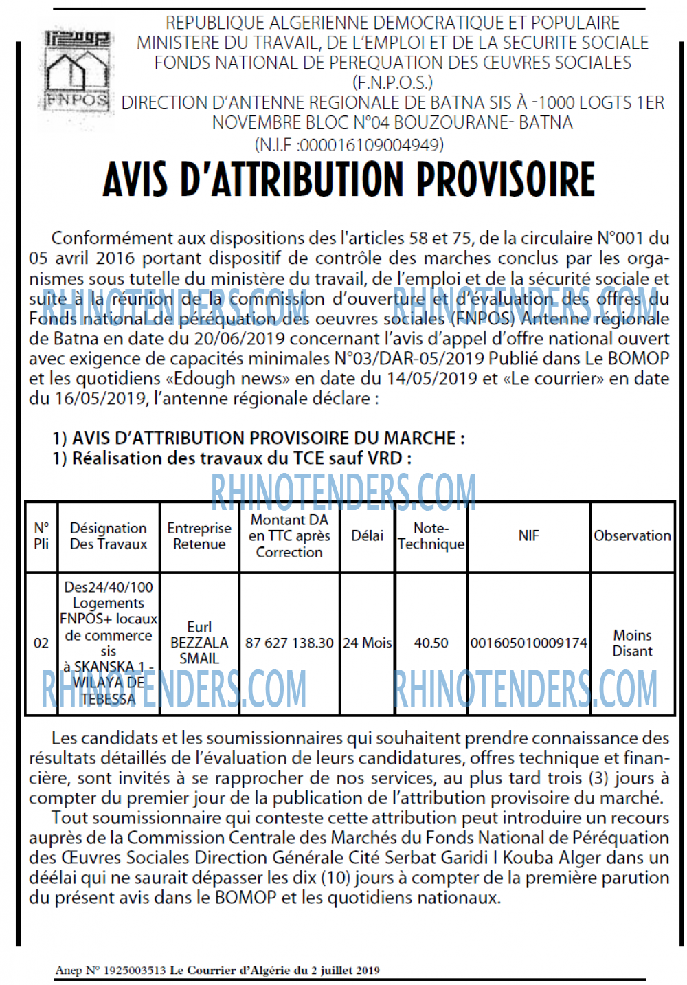 Le Courrier d'Algerie