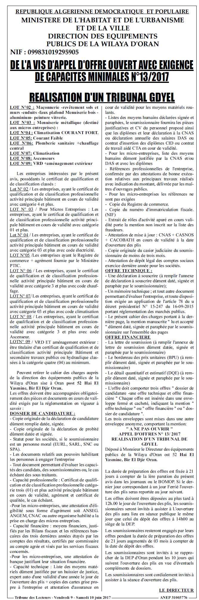 TRIBUNE DES LECTEURS