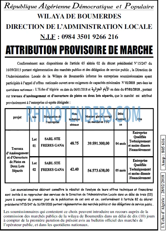 L'ECHO D'ALGERIE