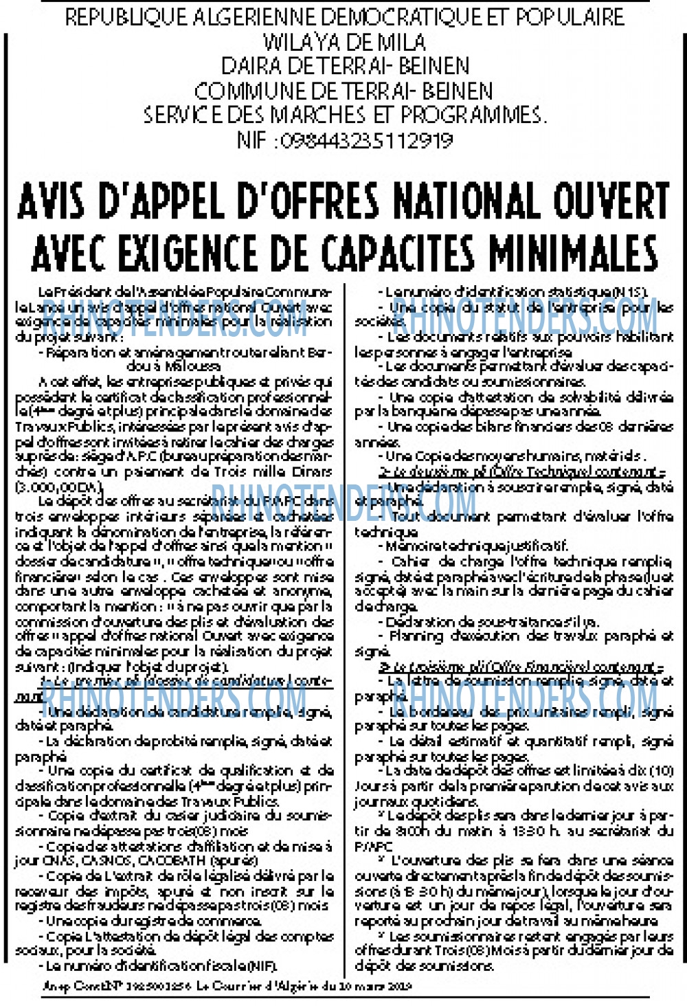 Le Courrier d'Algerie