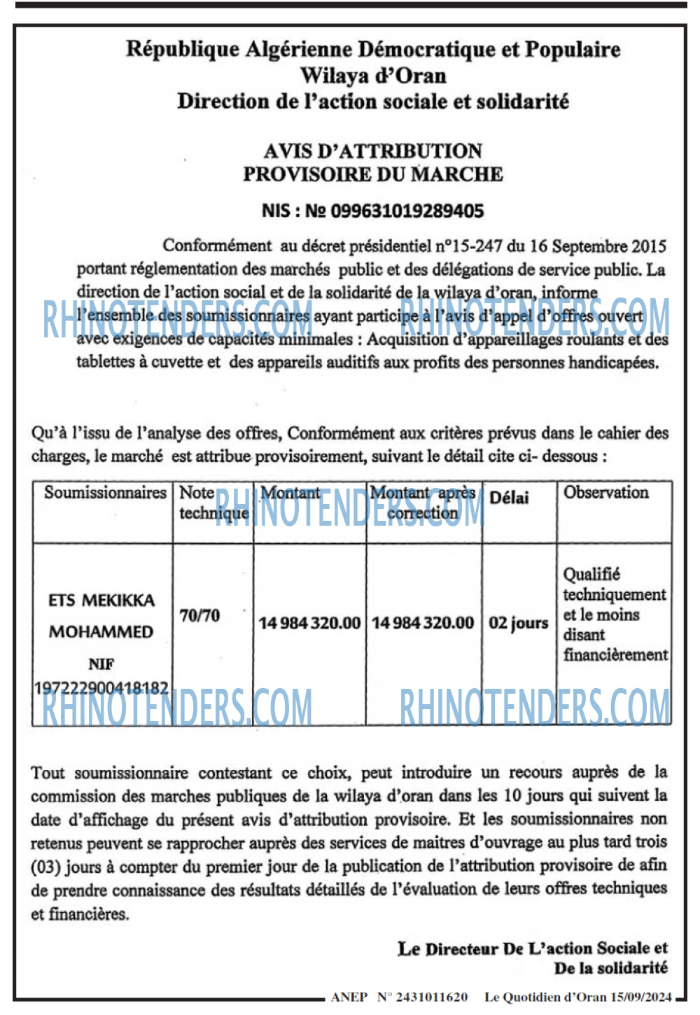 Le Quotidien d'Oran