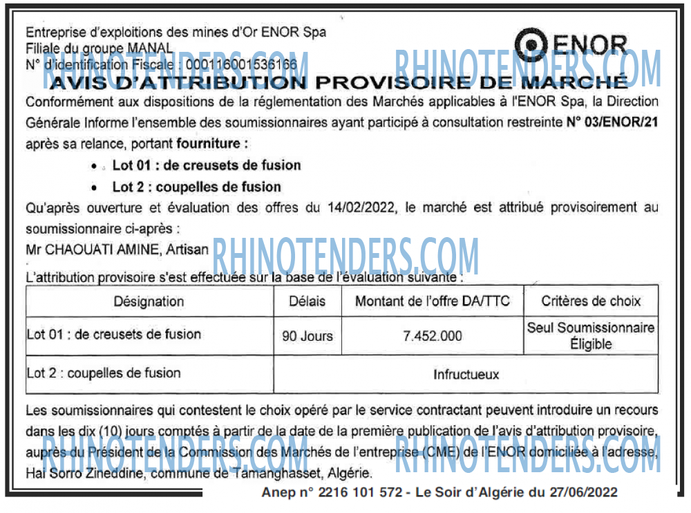 LE SOIR D'ALGERIE