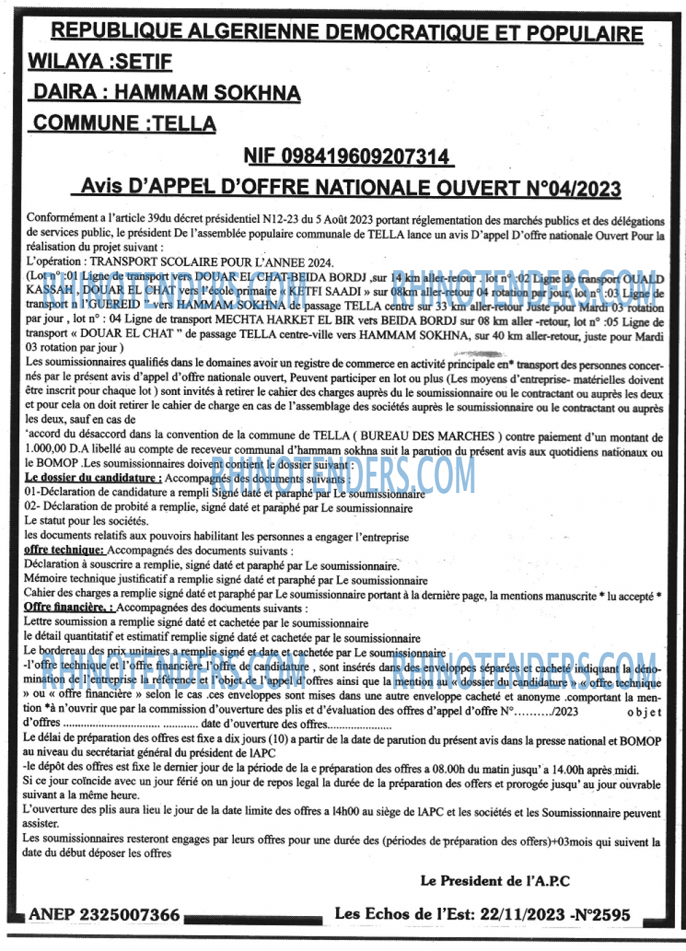 L'ECHO D'ALGERIE