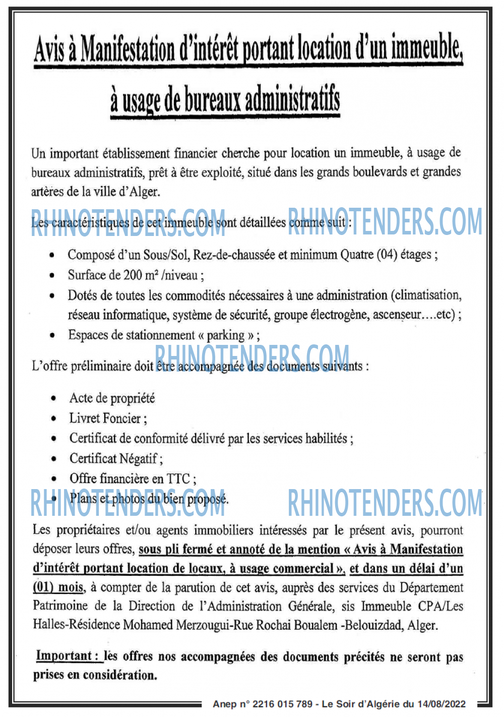 LE SOIR D'ALGERIE