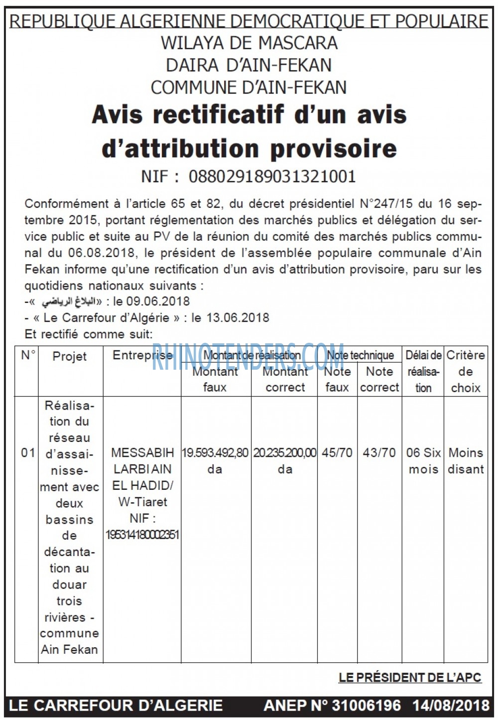 Le Carrefour d'Algérie