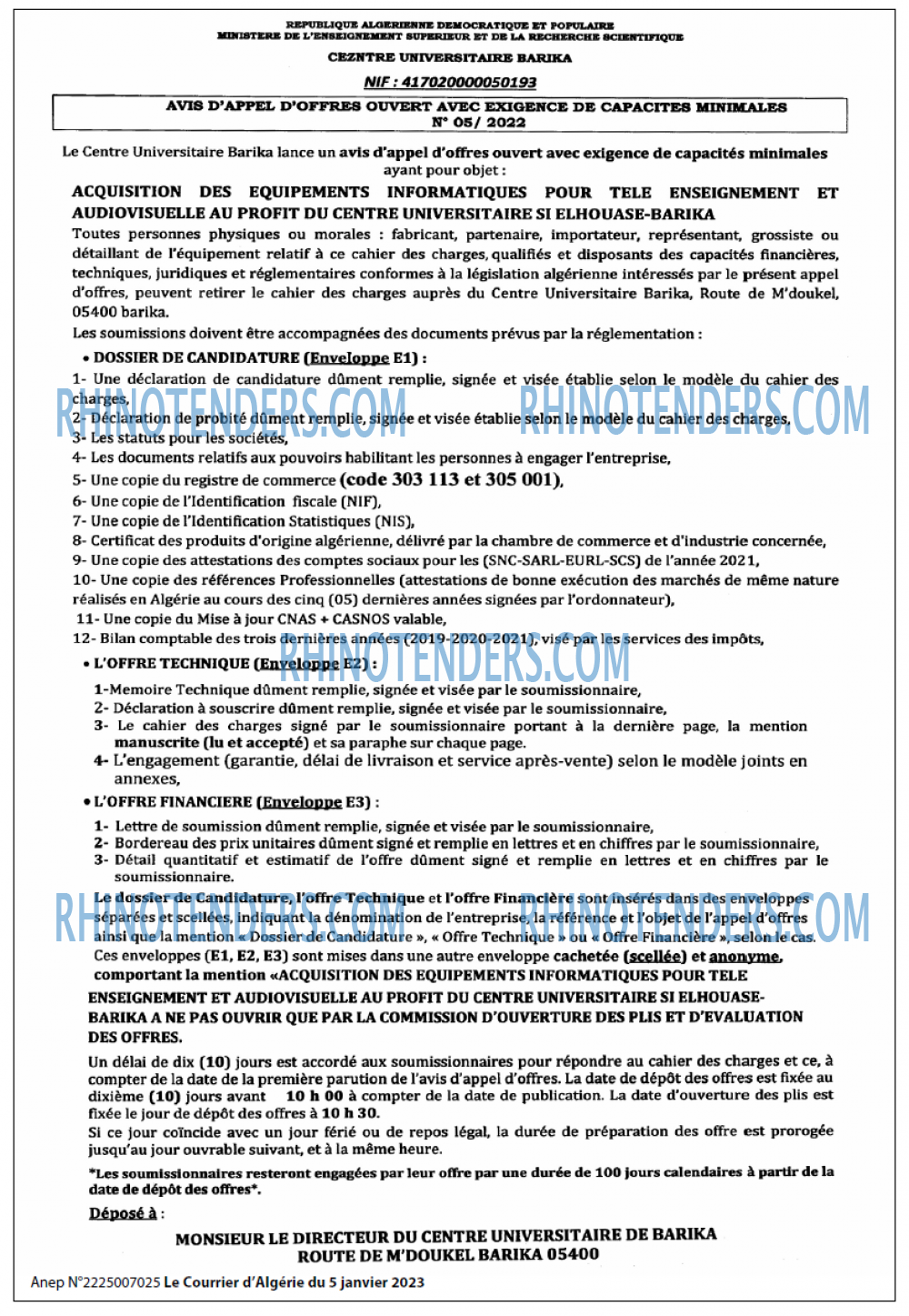 Le Courrier d'Algerie