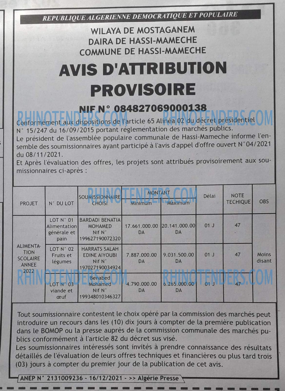 ALGERIE PRESSE