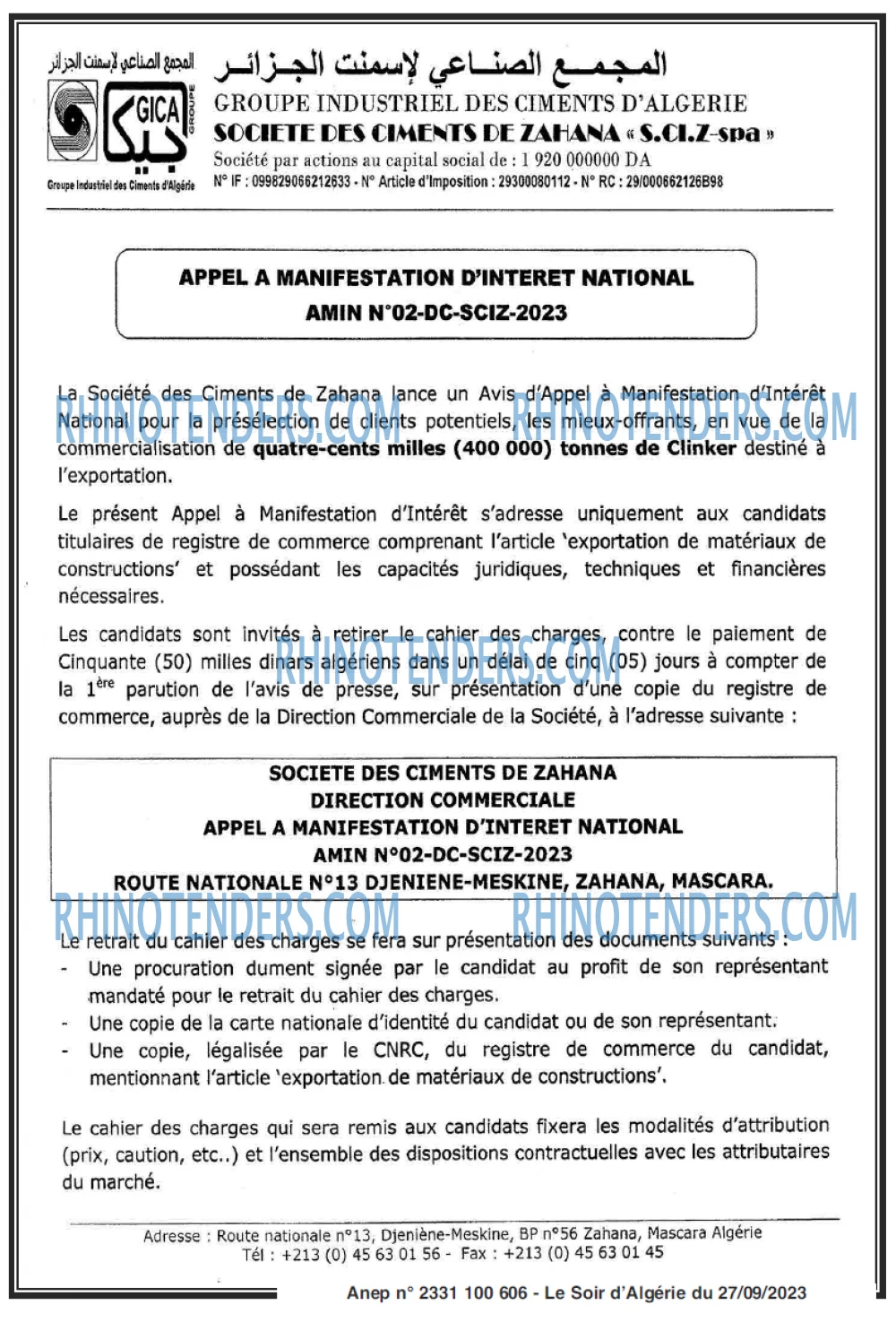 LE SOIR D'ALGERIE