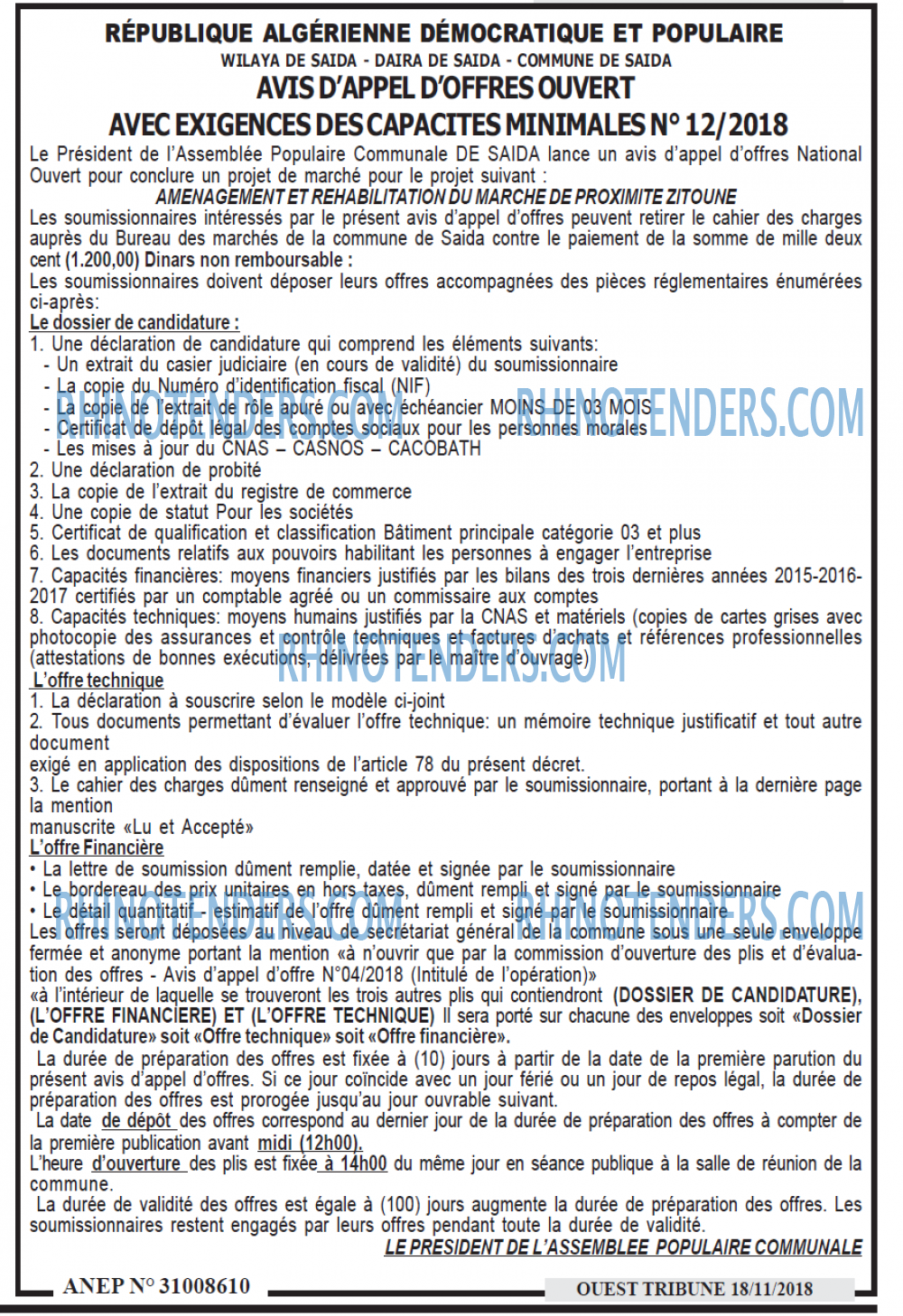 ouest TRIBUNE