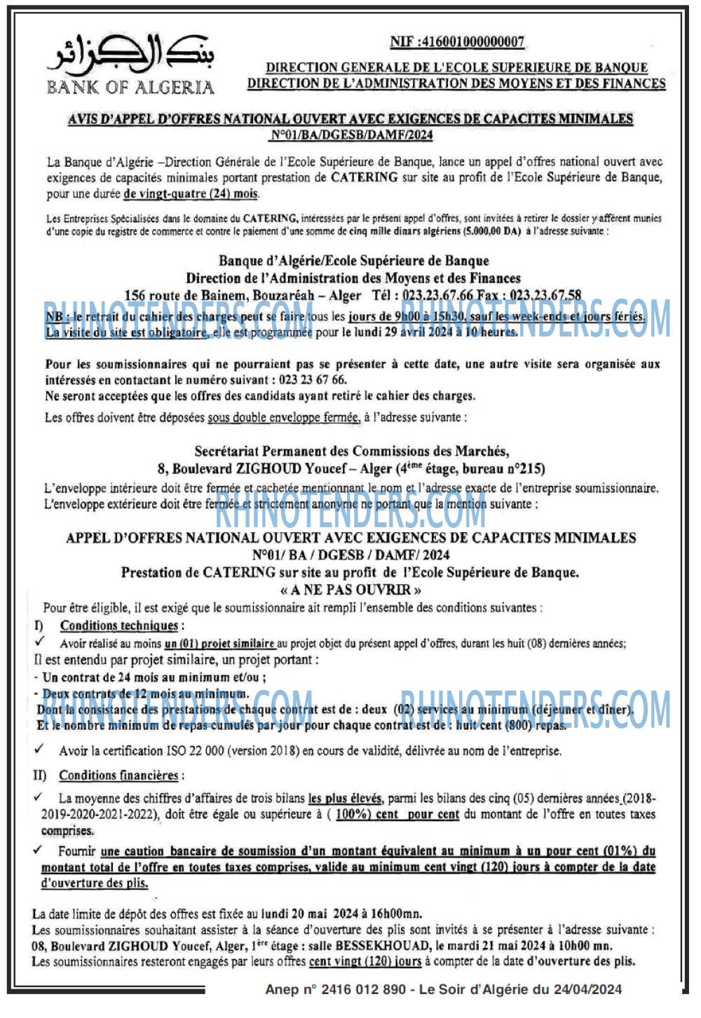 LE SOIR D'ALGERIE