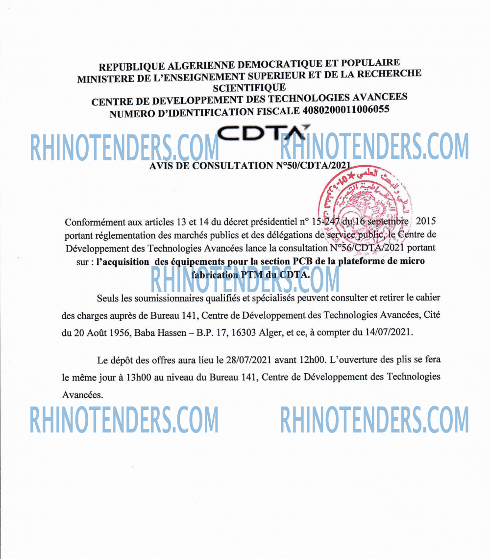 CDTA - Centre De Développement Des Technologies Avancées