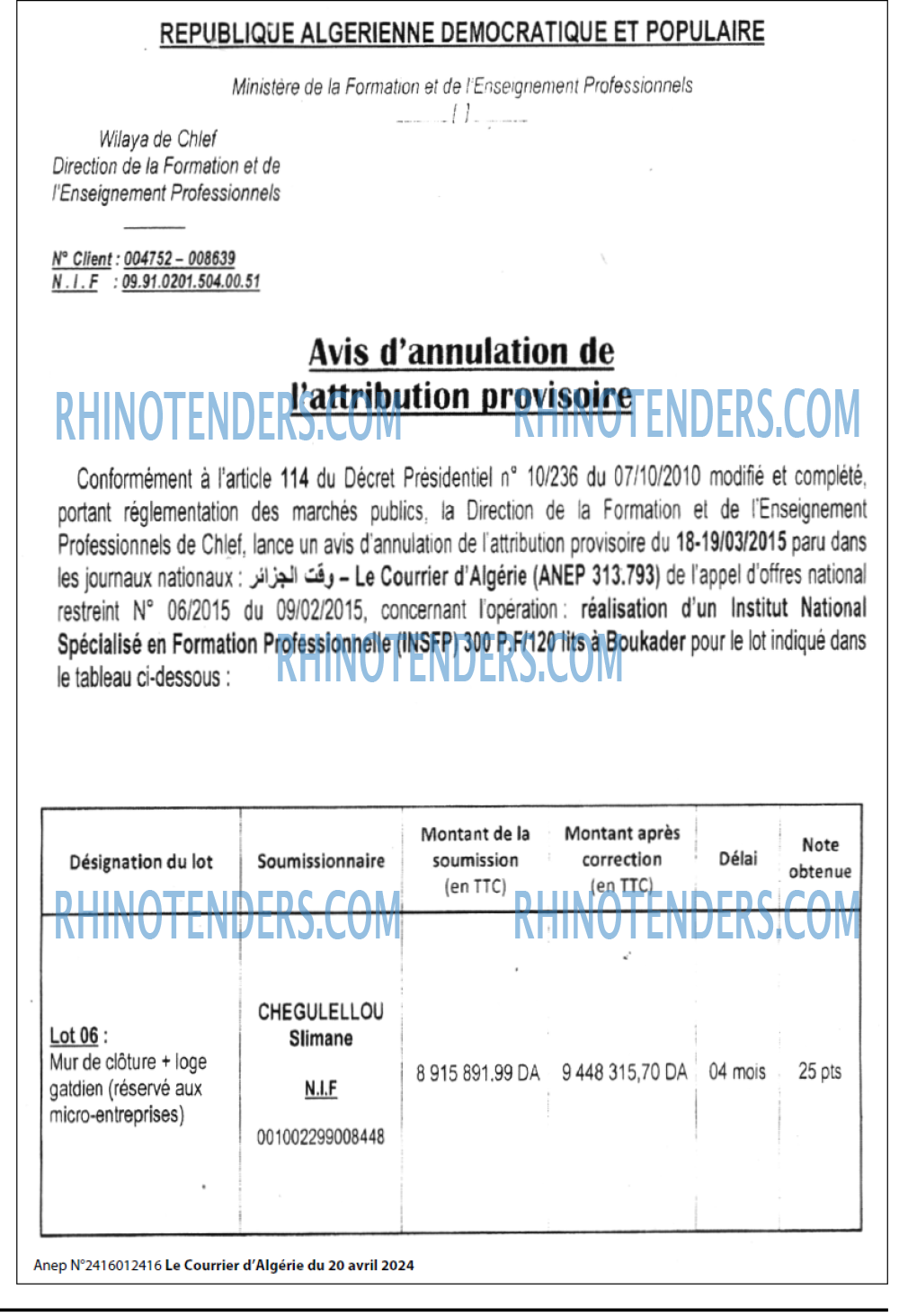Le Courrier d'Algerie