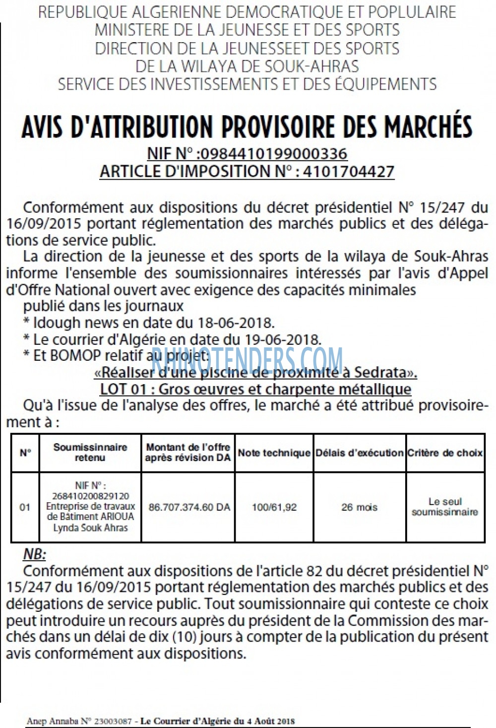 Le Courrier d'Algerie