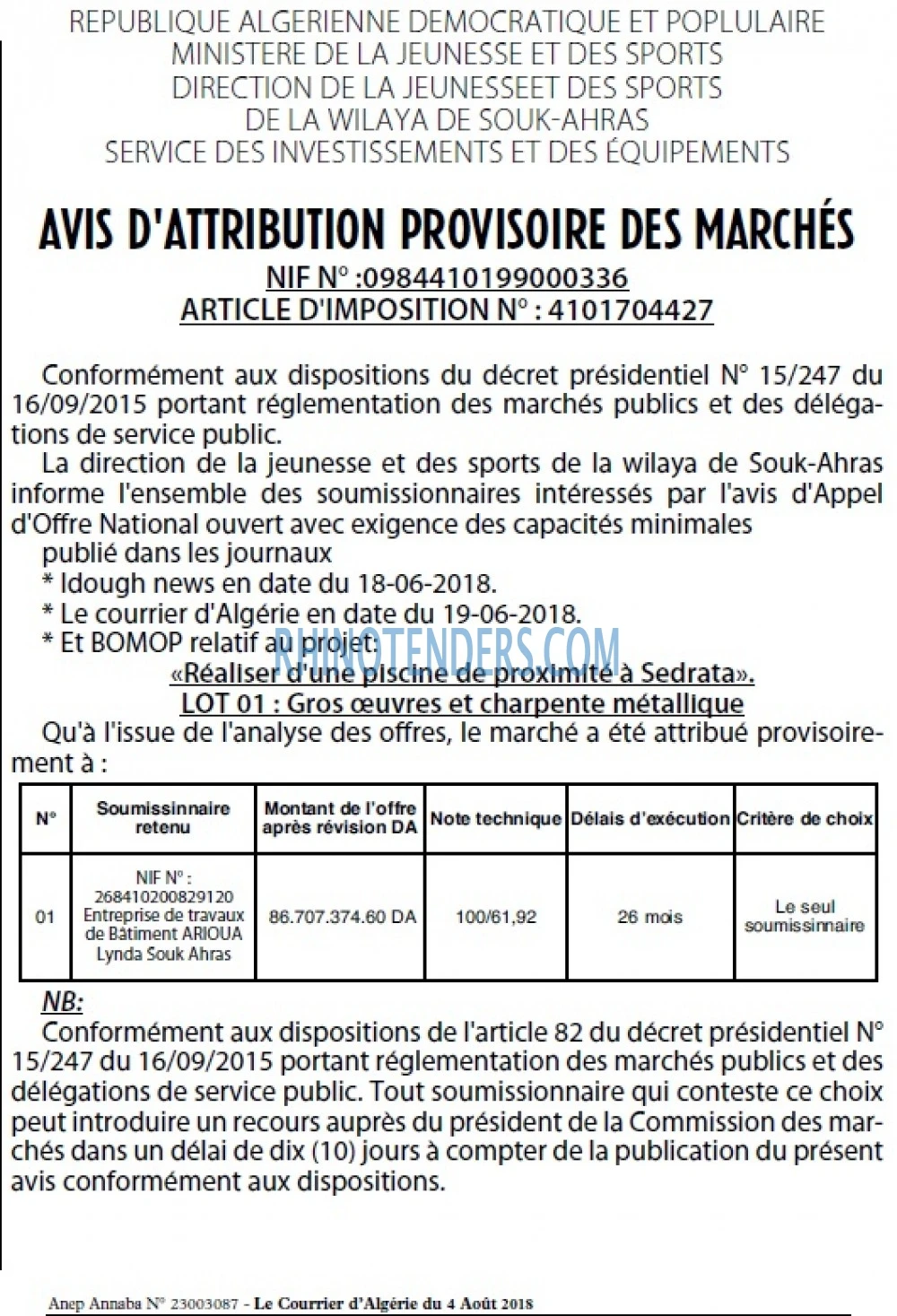 Le Courrier d'Algerie