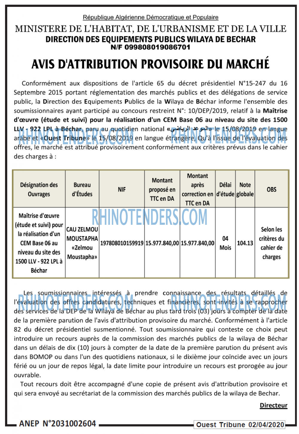 ouest TRIBUNE