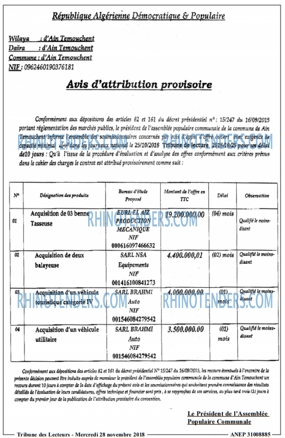 TRIBUNE DES LECTEURS
