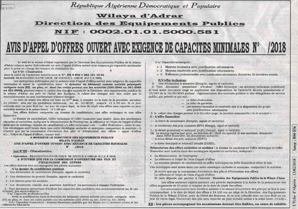 L'ECHO D'ALGERIE