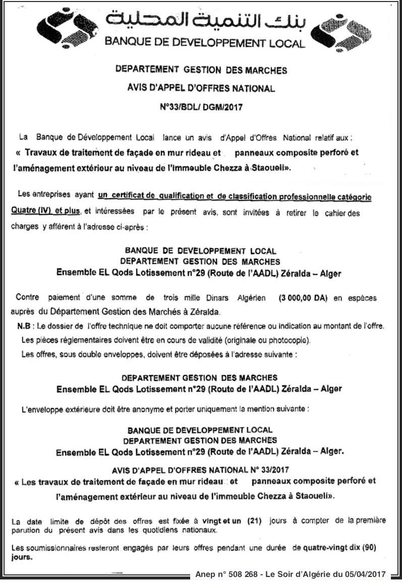 LE SOIR D'ALGERIE