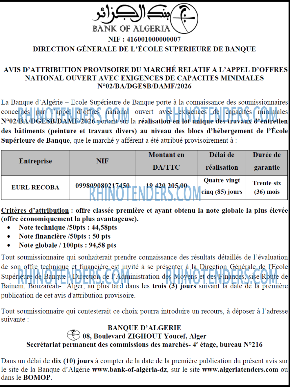 Banque d'Algérie