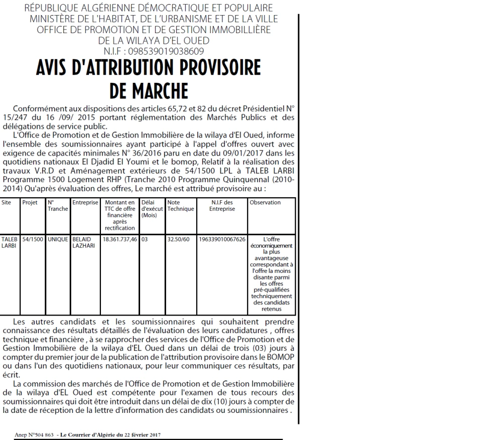 Le Courrier d'Algerie